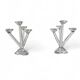 2 x four-armed candlesticks, Opera pattern by Villeroy & Boch, 1997-2001