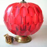 Old 2-light sputnik table lamp with diamond faceted ball from the 1960s/70s