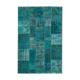 Hand-knotted oriental overdyed 200 cm x 298 cm turquoise patchwork rug