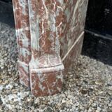 Louis XV Pompadour style fireplace in red Rance marble circa 1880