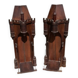 Gothic wall corner shelves