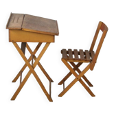 Folding children's desk and chair set