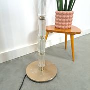 Lampe à suspension Jaren 70 en verre et chrome