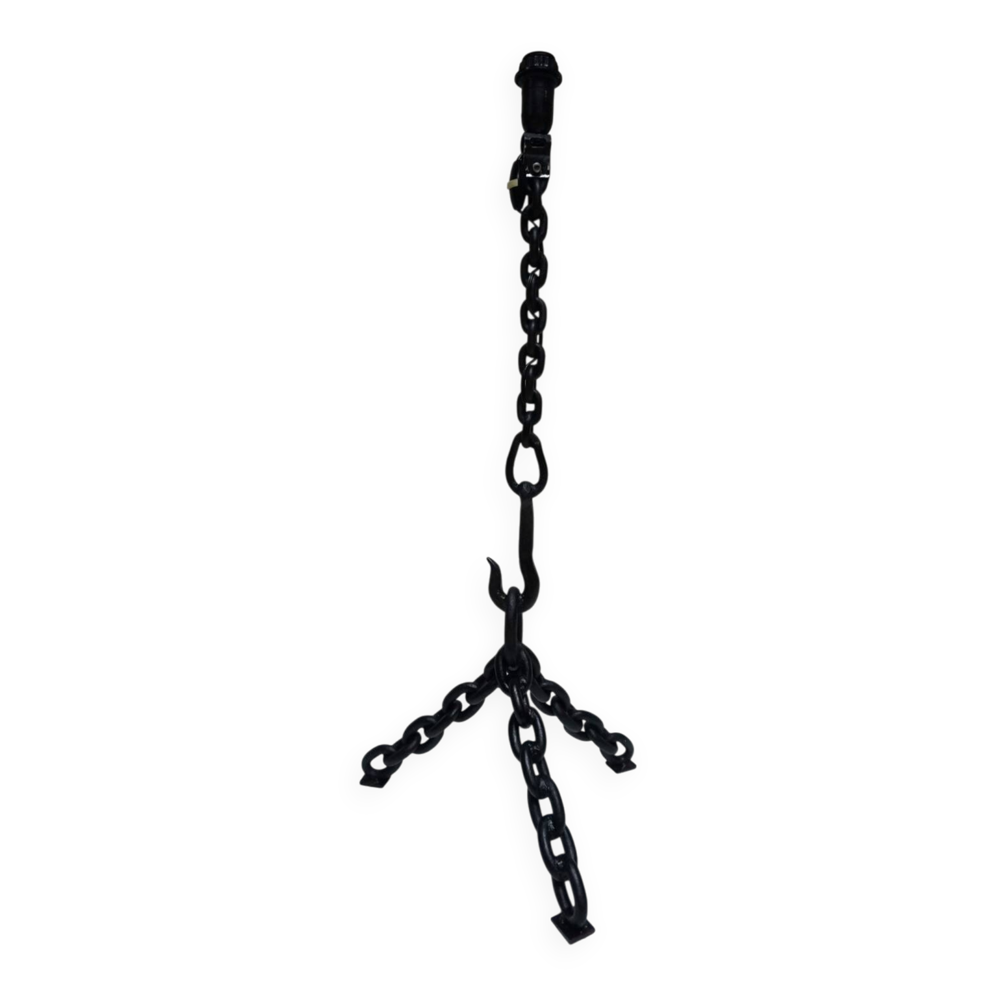Franz West Style Vintage Brutalist Nautical Iron Chain Floor Lamp, 1970s