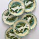 6 asparagus plates in faience barbotine from Salins