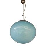 Glass Pendant Swirling Blue and White