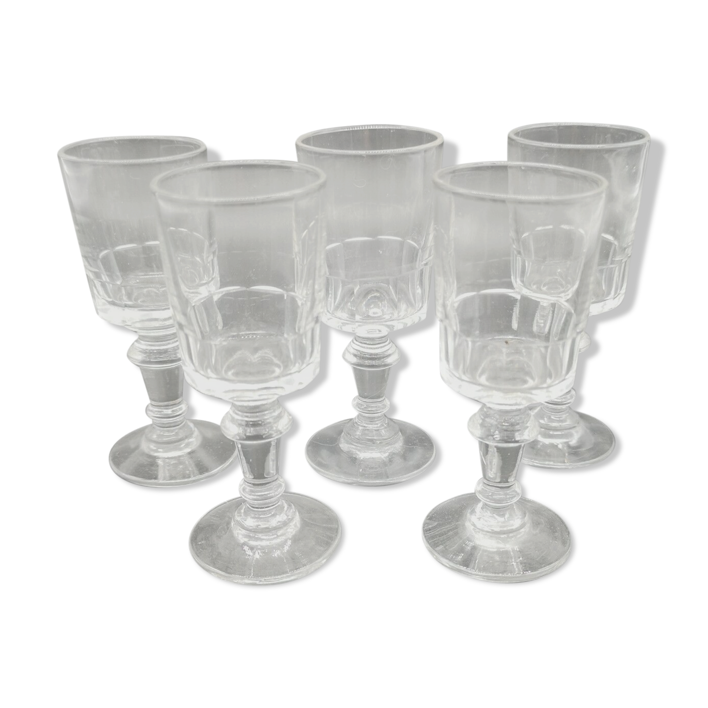 Service of 5 glasses with Meisenthal Portieux liqueur mirabeau model