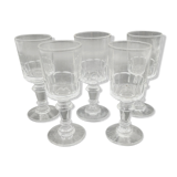 Service of 5 glasses with Meisenthal Portieux liqueur mirabeau model
