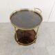 Italian goatskin and parchment serving bar cart