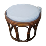 Rattan pouf with cushion