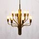 Brass chandelier with 16 lights, 1970s.