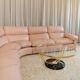 Vintage blush leather modular sofa Petronio by Tito Agnoli for Poltrona Frau, 1970s mid-century design