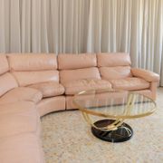 Vintage blush leather modular sofa Petronio by Tito Agnoli for Poltrona Frau, 1970s mid-century design