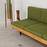 Jitona Sobeslav 1970s Green Fabric Folding Sofa