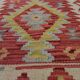 Tapis Kilim rouge afghan, petit tapis en laine tissée à plat, motif géométrique tribal