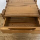 Solid oak bedside table, Maison Regain 1960
