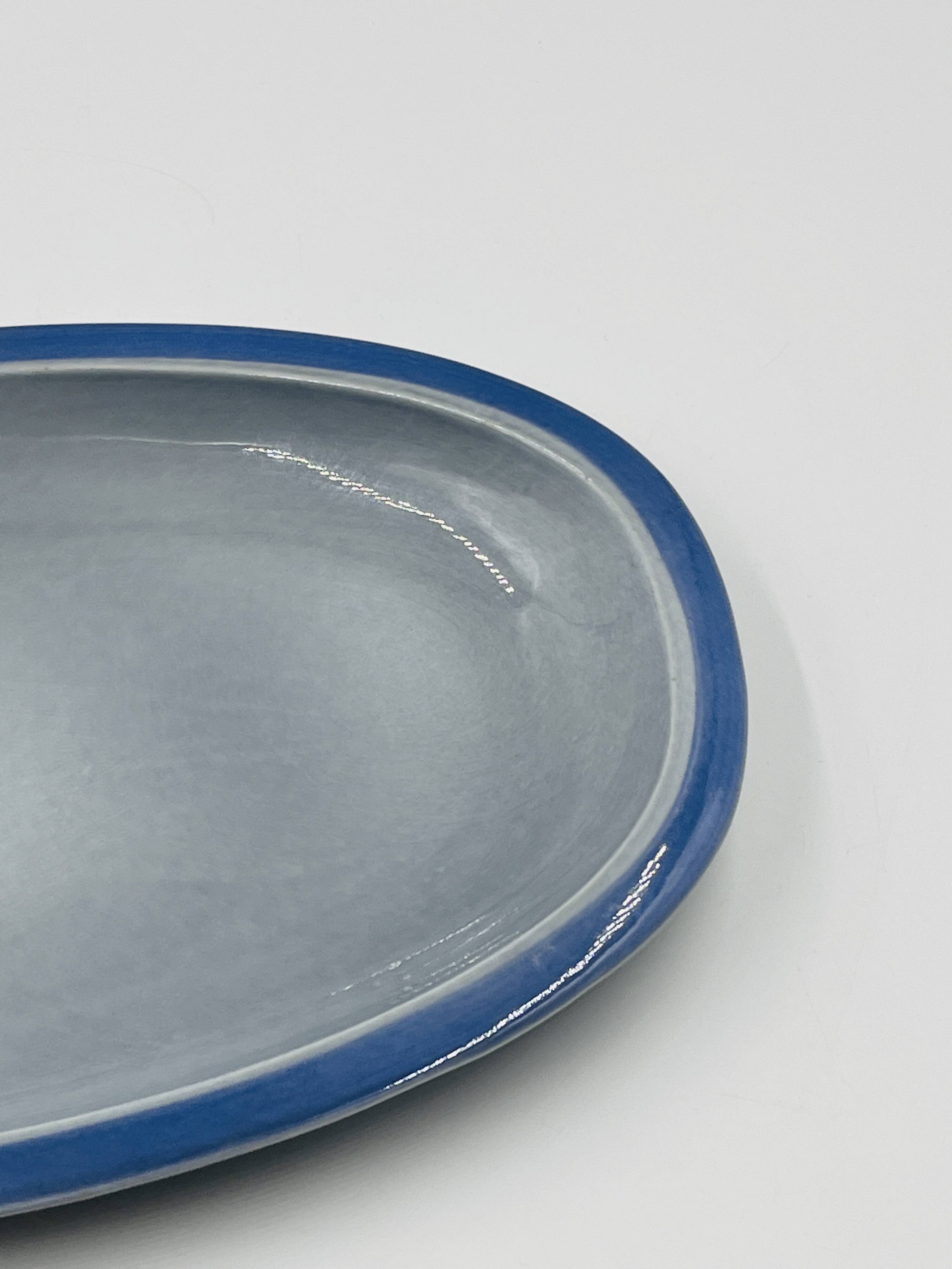 Set of two Boch blue dishes