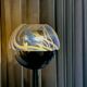 Chromed Floor Lamp from the 1960s, Made in Italy, Blue and white murano glass