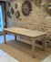 Old farmhouse table in oak and elm.