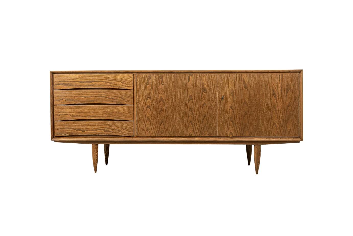 Vintage oak sideboard by Bydgoskie Fabryki Mebli, 1960, Poland