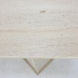 Italian Travertine Side Table or Pedestal, 1980s