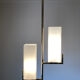 Suspension Arlus en laiton brut et opaline satin.
