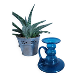 Biot low blown glass candlestick