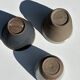 Set of 3 cups / mug in Indonesian ceramic (black, matte brown & speckled glazed)