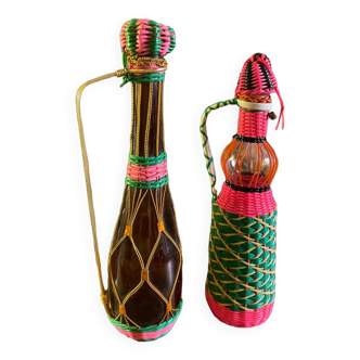 Vintage scoubidou bottles