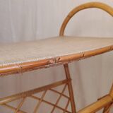 Vintage rattan magazine rack