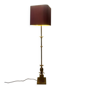 Lampadaire en laiton de style Hollywood Regency français exceptionnel