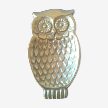 Owl brass ashtray
