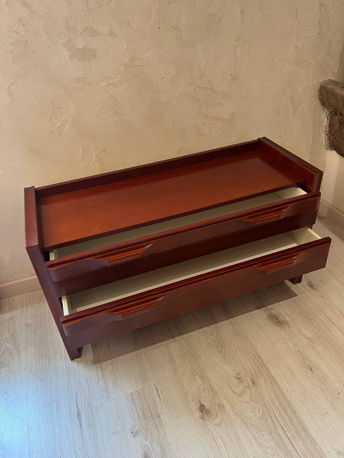 Scandinavian vintage low chest of drawers