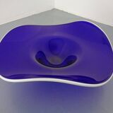 Large blue glass bowl, Czechoslovakia, 1960s