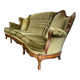 Vintage xl baroque olive green sofa
