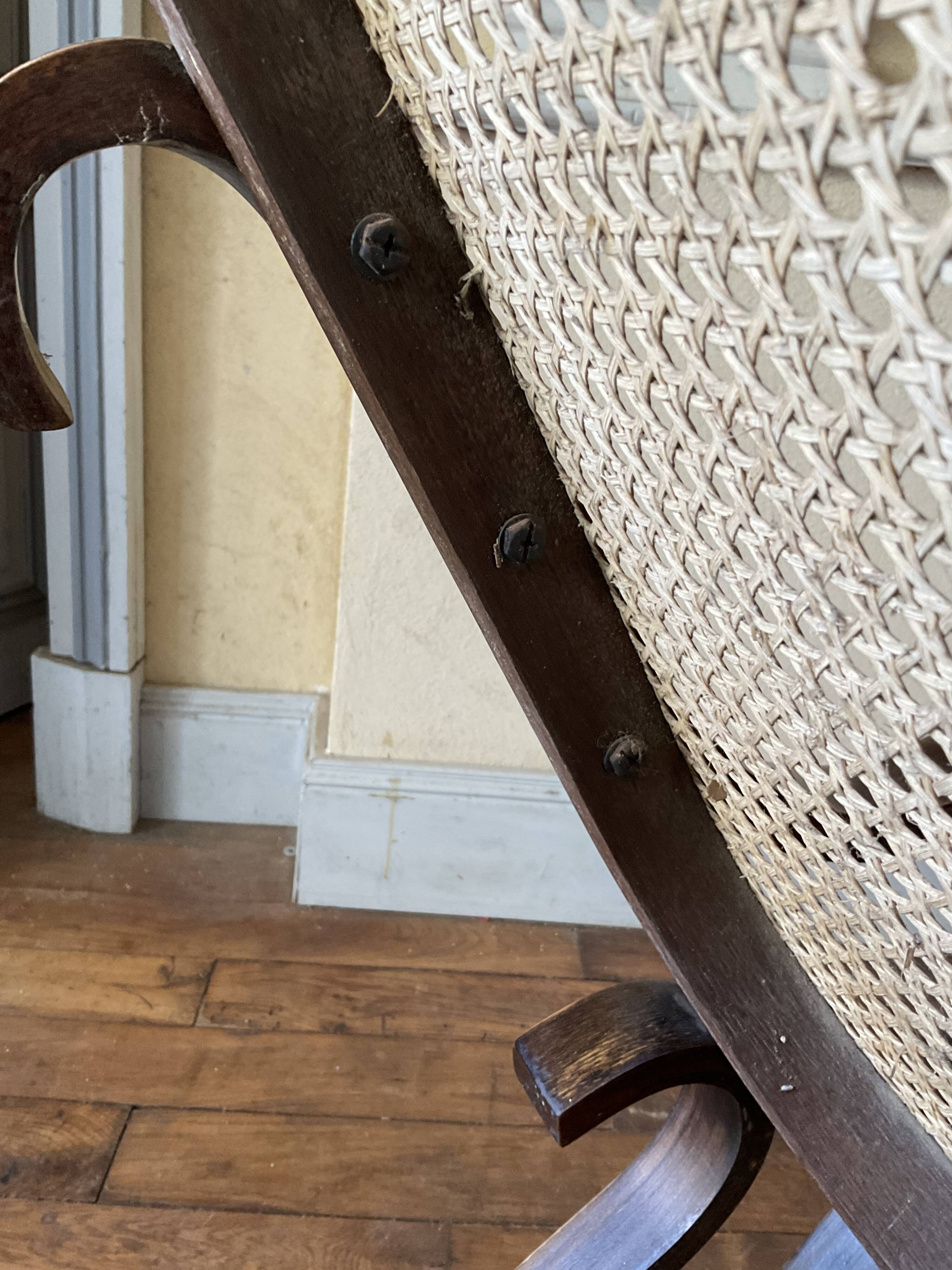 Vintage rocking chair in curved wood