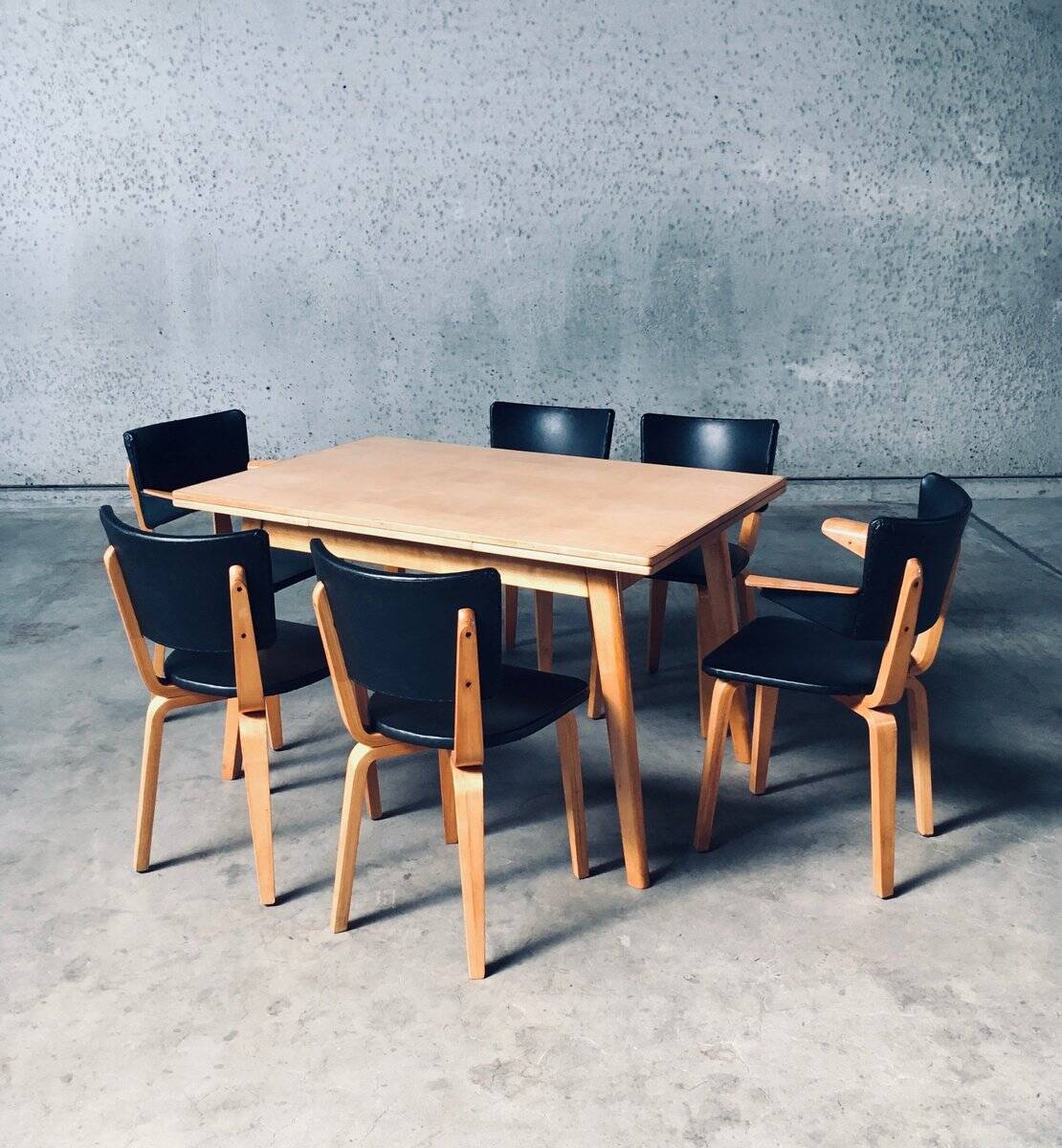 MCM Dutch Design Dining Chairs attributed to Cor Alons for Gouda Den Boer, 1950s, Set of 6