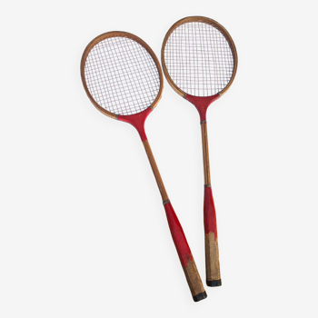 2 raquettes de badminton vintages rouges