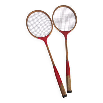 2 raquettes de badminton vintages rouges