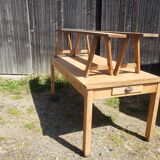 Table de ferme avec paire de bancs