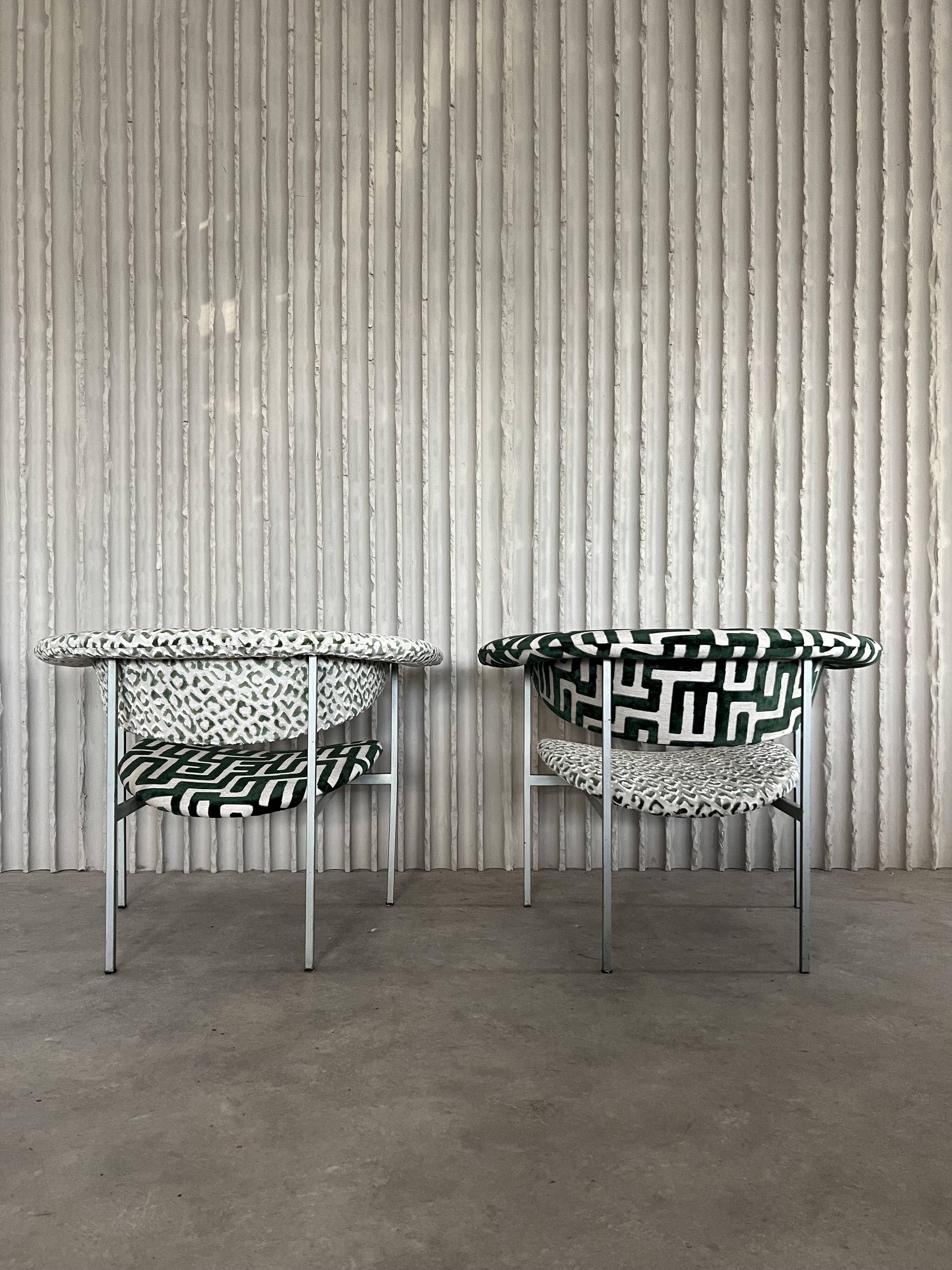 Pair of “Meander Gamma” Chairs by Rudolf Wolf — Newly Upholstered