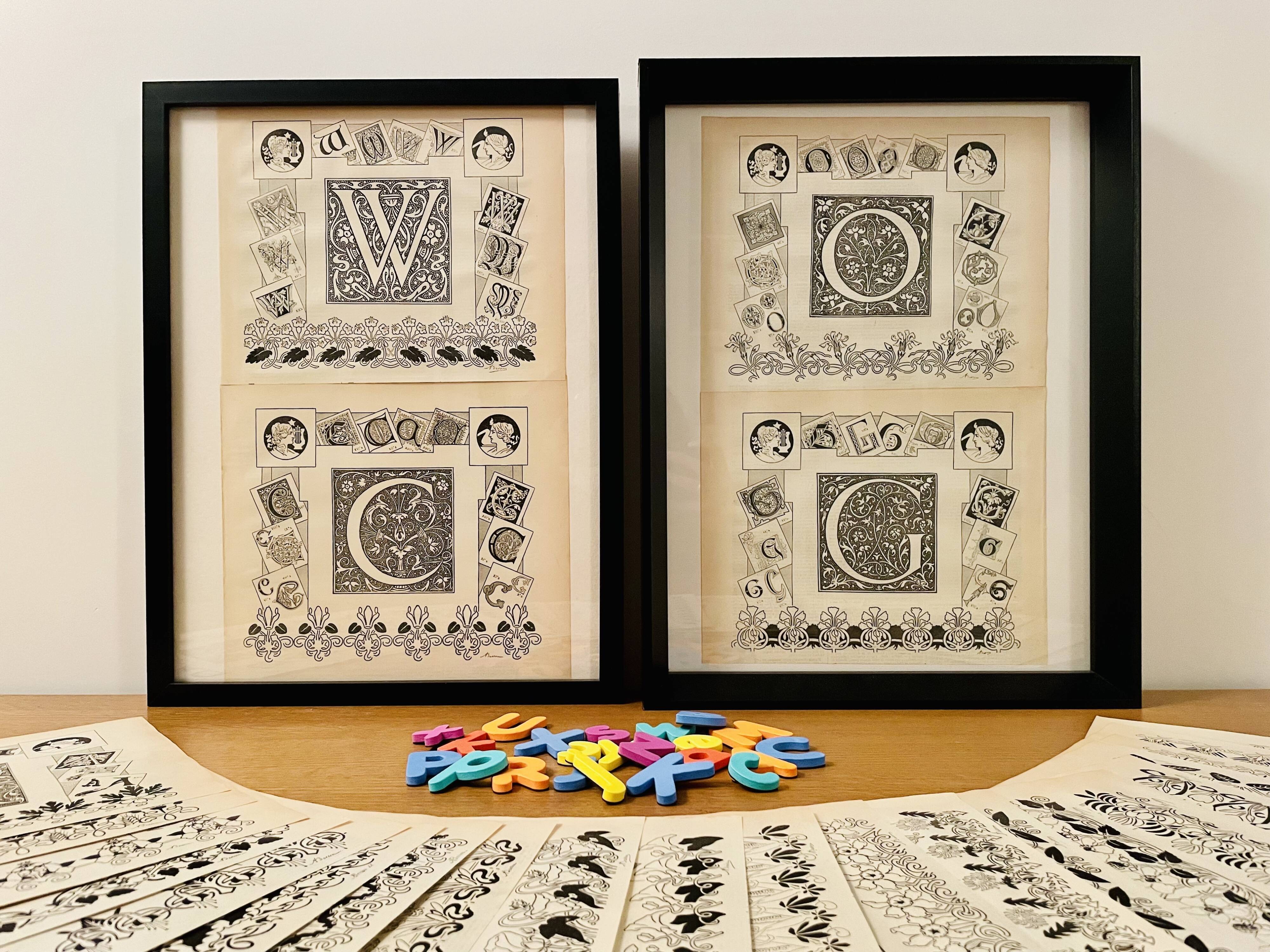 Lithograph letter M 1930