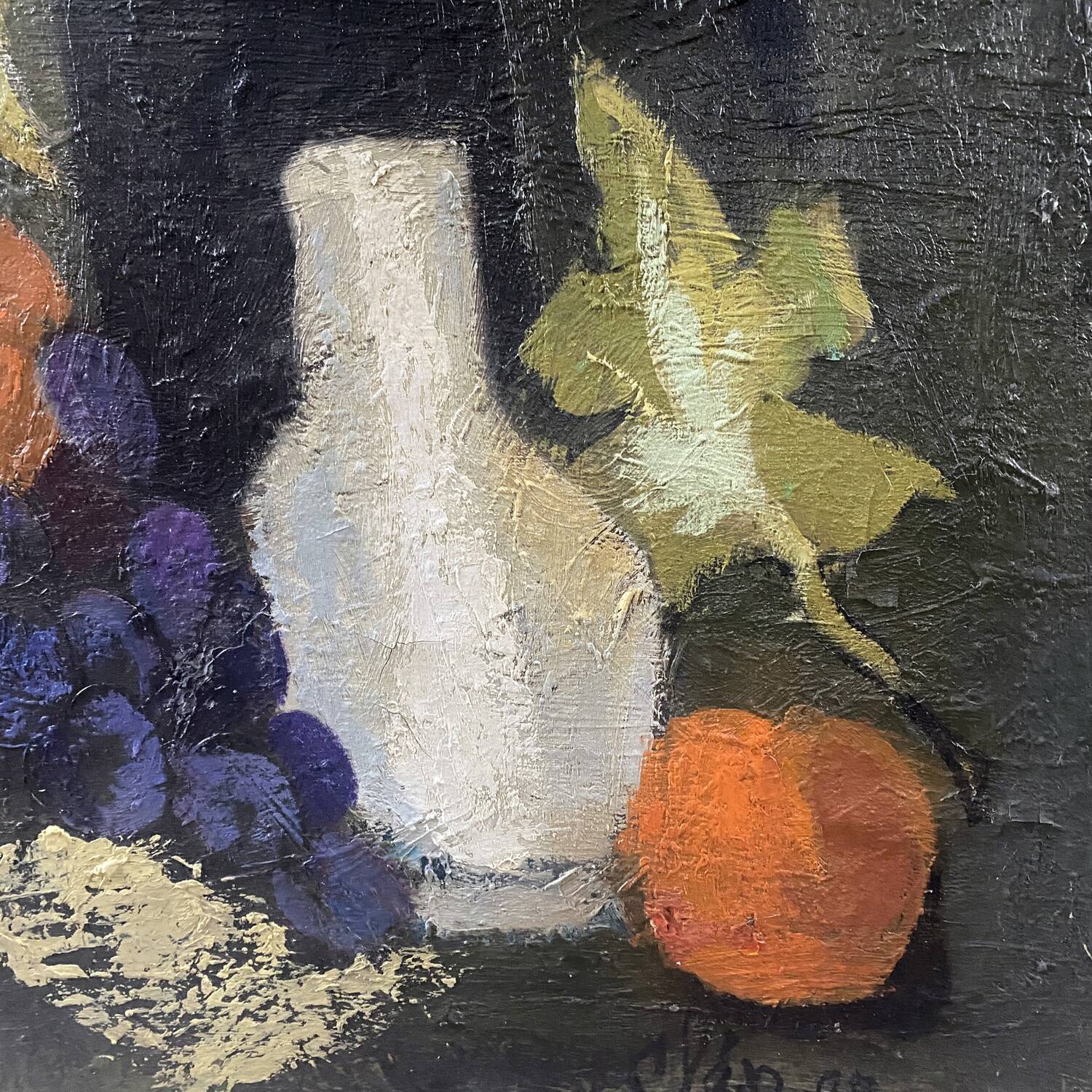 Painting "Oranges and grapes" signed Antoinette Cleper
