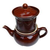 Cafetière ancienne avec filtre et 2 couvercles