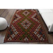 1970s Vintage Turkish Hand-Knotted Wool Cotton Brown Area Rug 159x278