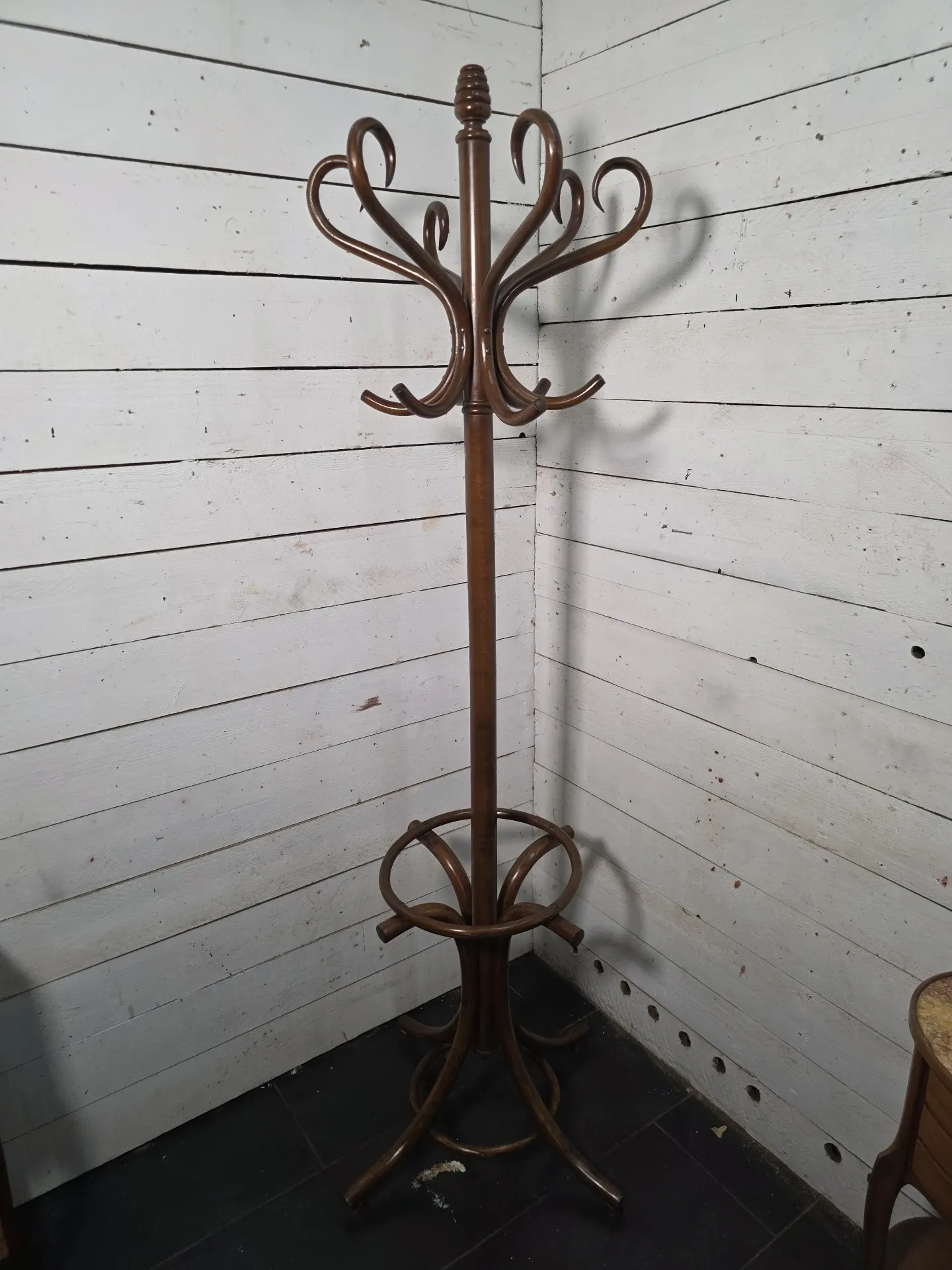 Curved antique wooden parrot