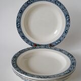 Set of 6 semi-deep plates in terre de fer salins model françois 1st 19th century
