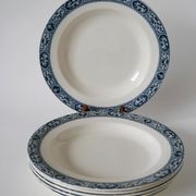 Set of 6 semi-deep plates in terre de fer salins model françois 1st 19th century