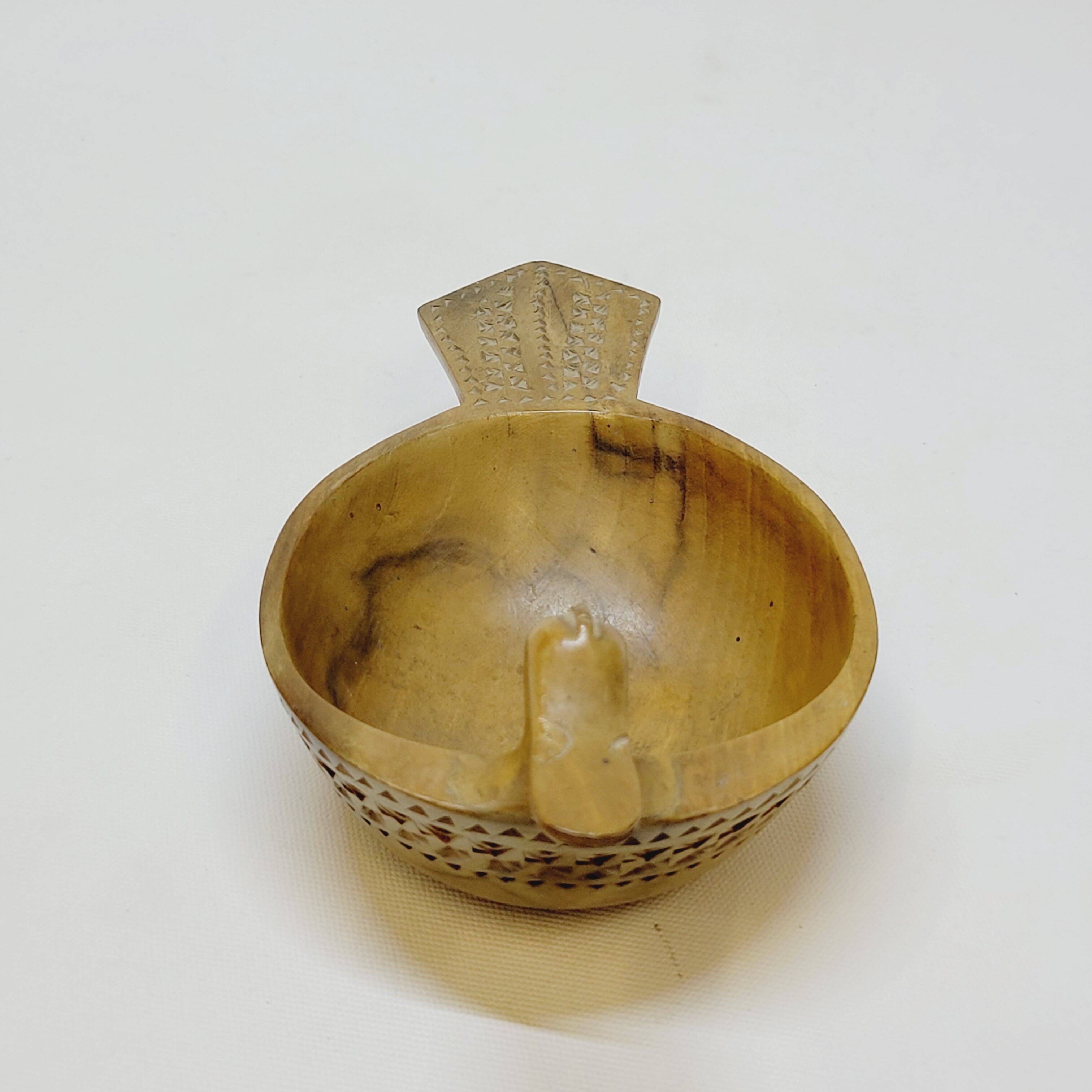 Scandinavian Duck Shaped Carved Wooden Bowl Folk Art
