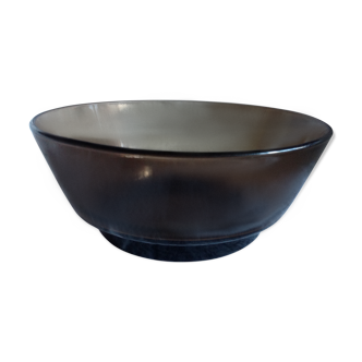 Saladier en verre fumé vintage